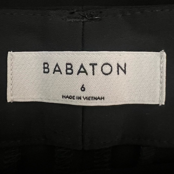 Babaton women’s Black Wide Leg Dress Pants size 6 belted high rise pockets zip - Picture 3 of 12